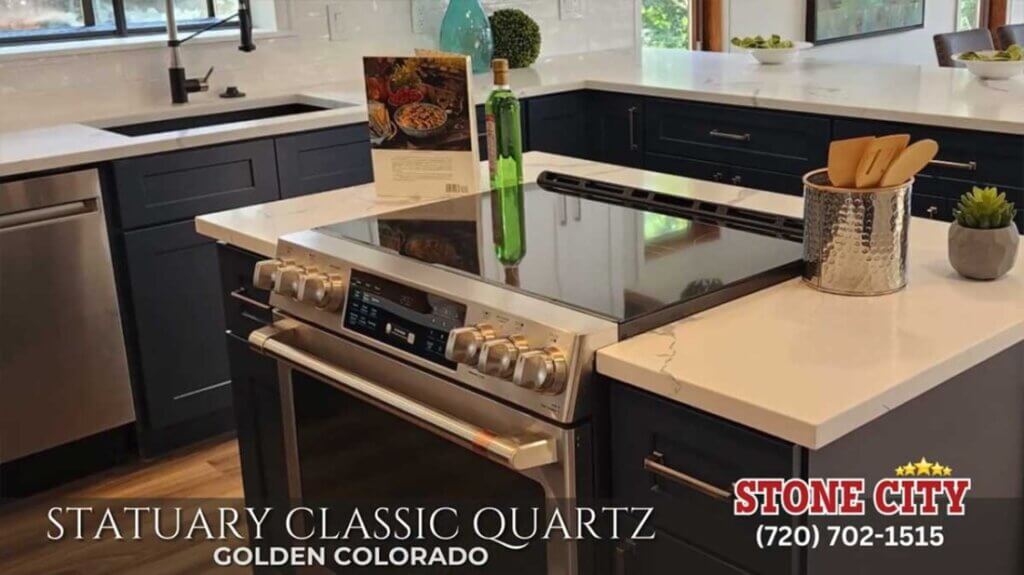 Golden-Colorado-Statuary-Classique-Q-New-Cabinets-island-stove