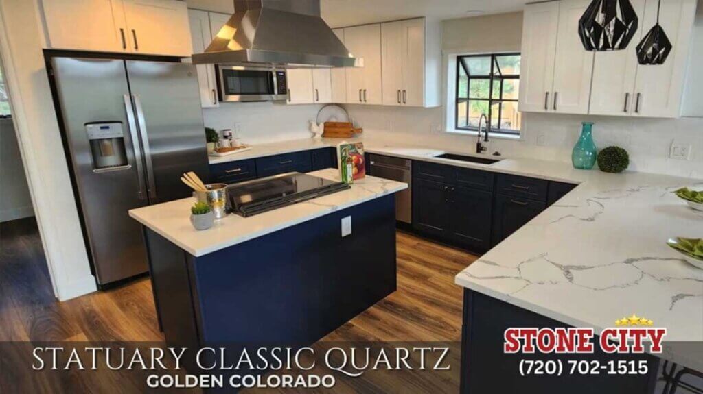 Golden-Colorado-Statuary-Classique-Q-New-Cabinets-kitchen